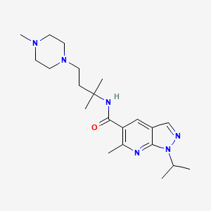 6-methyl-N-[2-methyl-4-(4-methylpiperazin-1-yl)butan-2-yl]-1-propan-2-ylpyrazolo[3,4-b]pyridine-5-carboxamide