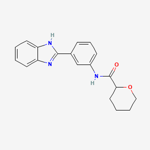 N-[3-(1H-benzimidazol-2-yl)phenyl]oxane-2-carboxamide