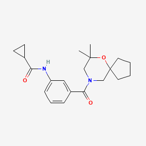 N-[3-(7,7-dimethyl-6-oxa-9-azaspiro[4.5]decane-9-carbonyl)phenyl]cyclopropanecarboxamide