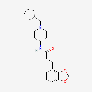 3-(1,3-benzodioxol-4-yl)-N-[1-(cyclopentylmethyl)piperidin-4-yl]propanamide