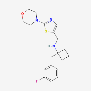 1-[(3-fluorophenyl)methyl]-N-[(2-morpholin-4-yl-1,3-thiazol-5-yl)methyl]cyclobutan-1-amine