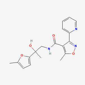 N-[2-hydroxy-2-(5-methylfuran-2-yl)propyl]-5-methyl-3-pyridin-2-yl-1,2-oxazole-4-carboxamide