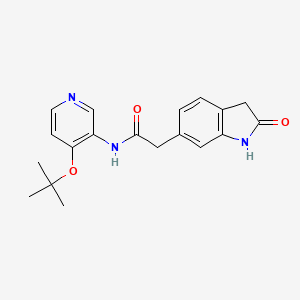 N-[4-[(2-methylpropan-2-yl)oxy]pyridin-3-yl]-2-(2-oxo-1,3-dihydroindol-6-yl)acetamide