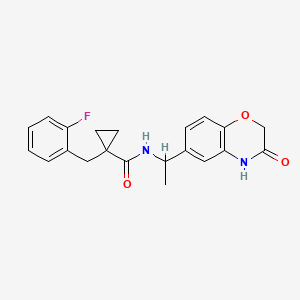 1-[(2-fluorophenyl)methyl]-N-[1-(3-oxo-4H-1,4-benzoxazin-6-yl)ethyl]cyclopropane-1-carboxamide