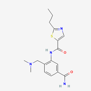 N-[5-carbamoyl-2-[(dimethylamino)methyl]phenyl]-2-propyl-1,3-thiazole-5-carboxamide