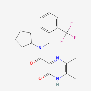 N-cyclopentyl-5,6-dimethyl-2-oxo-N-[[2-(trifluoromethyl)phenyl]methyl]-1H-pyrazine-3-carboxamide