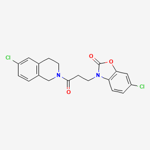 6-chloro-3-[3-(6-chloro-3,4-dihydro-1H-isoquinolin-2-yl)-3-oxopropyl]-1,3-benzoxazol-2-one