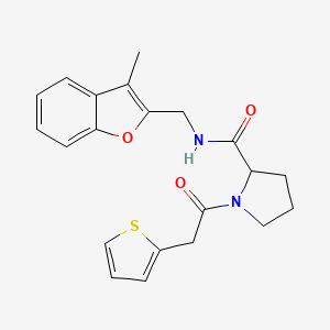 N-[(3-methyl-1-benzofuran-2-yl)methyl]-1-(2-thiophen-2-ylacetyl)pyrrolidine-2-carboxamide