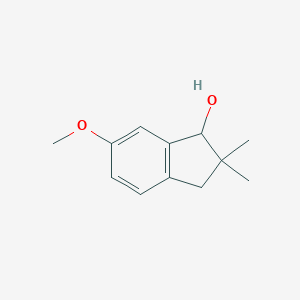 molecular formula C12H16O2 B069162 6-Methoxy-2,2-dimethyl-1,3-dihydroinden-1-ol CAS No. 165072-41-3