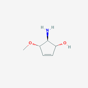 molecular formula C6H11NO2 B069169 (1R,4S,5S)-5-amino-4-methoxycyclopent-2-en-1-ol CAS No. 179922-94-2