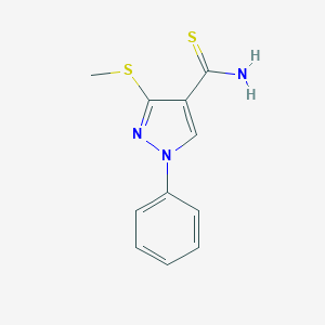 molecular formula C11H11N3S2 B069170 3-(methylthio)-1-phenyl-1H-pyrazole-4-carbothioamide CAS No. 175203-73-3