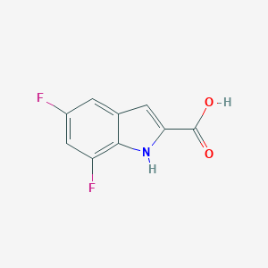 molecular formula C9H5F2NO2 B069180 5,7-二氟-1H-吲哚-2-羧酸 CAS No. 186432-20-2