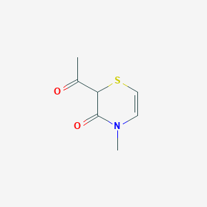 molecular formula C7H9NO2S B069188 2-Acetyl-4-methyl-1,4-thiazin-3-one CAS No. 177421-80-6