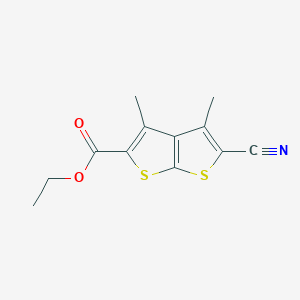 molecular formula C12H11NO2S2 B069193 5-氰基-3,4-二甲基噻吩并[2,3-b]噻吩-2-甲酸乙酯 CAS No. 175202-57-0