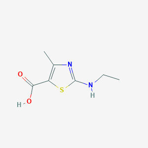 molecular formula C7H10N2O2S B069198 2-(Ethylamino)-4-methyl-1,3-thiazole-5-carboxylic acid CAS No. 162651-09-4