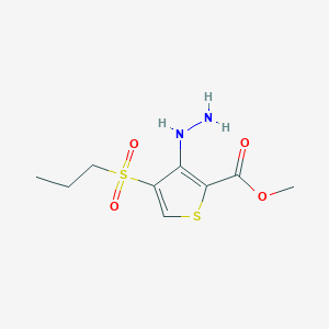 molecular formula C9H14N2O4S2 B069204 Methyl 3-hydrazino-4-(propylsulfonyl)thiophene-2-carboxylate CAS No. 175202-01-4