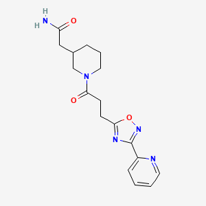 2-[1-[3-(3-Pyridin-2-yl-1,2,4-oxadiazol-5-yl)propanoyl]piperidin-3-yl]acetamide