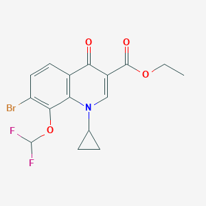 molecular formula C16H14BrF2NO4 B069247 Ethyl 7-bromo-1-cyclopropyl-8-(difluoromethoxy)-4-oxo-1,4-dihydroquinoline-3-carboxylate CAS No. 194805-07-7