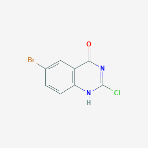 molecular formula C8H4BrClN2O B069267 6-Bromo-2-chloroquinazolin-4(3H)-one CAS No. 167158-70-5