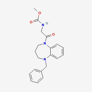 molecular formula C20H23N3O3 B6927727 methyl N-[2-(1-benzyl-3,4-dihydro-2H-1,5-benzodiazepin-5-yl)-2-oxoethyl]carbamate 