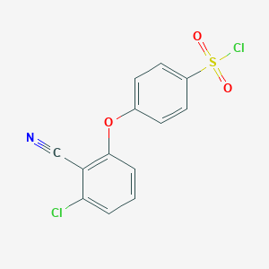 molecular formula C13H7Cl2NO3S B069287 4-(3-氯-2-氰基苯氧基)苯-1-磺酰氯 CAS No. 175136-72-8