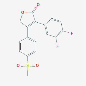 molecular formula C17H12F2O4S B069308 3-(3,4-Difluorophenyl)-4-(4-(methylsulfonyl)phenyl)-2(5H)-furanone CAS No. 162011-83-8