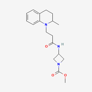 molecular formula C18H25N3O3 B6931212 methyl 3-[3-(2-methyl-3,4-dihydro-2H-quinolin-1-yl)propanoylamino]azetidine-1-carboxylate 