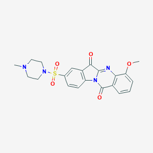 molecular formula C21H20N4O5S B069344 4-Methoxy-8-(4-methylpiperazin-1-yl)sulfonylindolo[2,1-b]quinazoline-6,12-dione CAS No. 169038-55-5