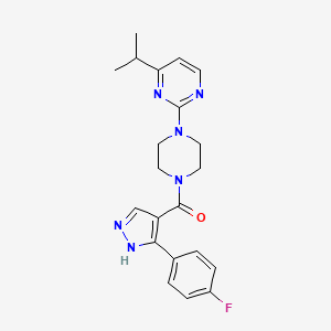 [5-(4-fluorophenyl)-1H-pyrazol-4-yl]-[4-(4-propan-2-ylpyrimidin-2-yl)piperazin-1-yl]methanone