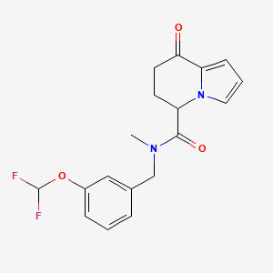 N-[[3-(difluoromethoxy)phenyl]methyl]-N-methyl-8-oxo-6,7-dihydro-5H-indolizine-5-carboxamide