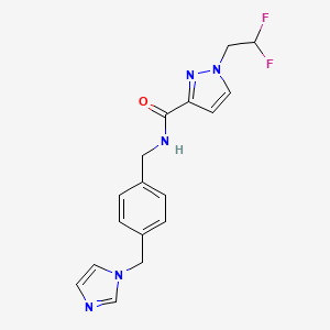 1-(2,2-difluoroethyl)-N-[[4-(imidazol-1-ylmethyl)phenyl]methyl]pyrazole-3-carboxamide