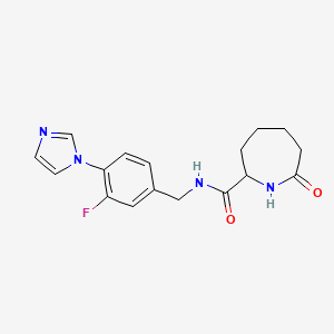 N-[(3-fluoro-4-imidazol-1-ylphenyl)methyl]-7-oxoazepane-2-carboxamide