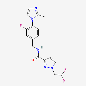 1-(2,2-difluoroethyl)-N-[[3-fluoro-4-(2-methylimidazol-1-yl)phenyl]methyl]pyrazole-3-carboxamide