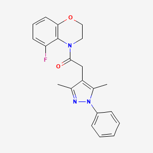 2-(3,5-Dimethyl-1-phenylpyrazol-4-yl)-1-(5-fluoro-2,3-dihydro-1,4-benzoxazin-4-yl)ethanone