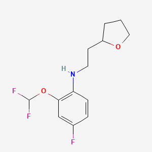 2-(difluoromethoxy)-4-fluoro-N-[2-(oxolan-2-yl)ethyl]aniline