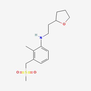 2-methyl-3-(methylsulfonylmethyl)-N-[2-(oxolan-2-yl)ethyl]aniline