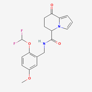 N-[[2-(difluoromethoxy)-5-methoxyphenyl]methyl]-8-oxo-6,7-dihydro-5H-indolizine-5-carboxamide