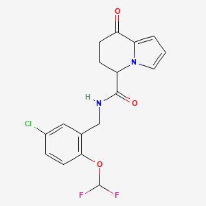 N-[[5-chloro-2-(difluoromethoxy)phenyl]methyl]-8-oxo-6,7-dihydro-5H-indolizine-5-carboxamide