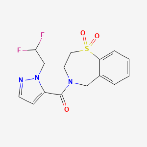 [2-(2,2-difluoroethyl)pyrazol-3-yl]-(1,1-dioxo-3,5-dihydro-2H-1lambda6,4-benzothiazepin-4-yl)methanone