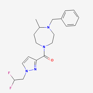 (4-Benzyl-5-methyl-1,4-diazepan-1-yl)-[1-(2,2-difluoroethyl)pyrazol-3-yl]methanone