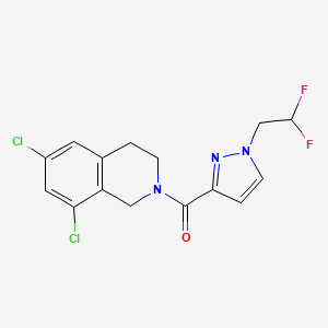 (6,8-dichloro-3,4-dihydro-1H-isoquinolin-2-yl)-[1-(2,2-difluoroethyl)pyrazol-3-yl]methanone