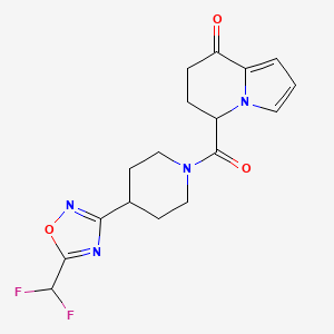 5-[4-[5-(difluoromethyl)-1,2,4-oxadiazol-3-yl]piperidine-1-carbonyl]-6,7-dihydro-5H-indolizin-8-one