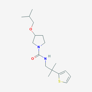 3-(2-methylpropoxy)-N-(2-methyl-2-thiophen-2-ylpropyl)pyrrolidine-1-carboxamide