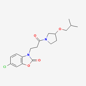 6-Chloro-3-[3-[3-(2-methylpropoxy)pyrrolidin-1-yl]-3-oxopropyl]-1,3-benzoxazol-2-one