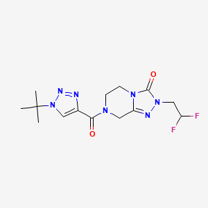 7-(1-tert-butyltriazole-4-carbonyl)-2-(2,2-difluoroethyl)-6,8-dihydro-5H-[1,2,4]triazolo[4,3-a]pyrazin-3-one