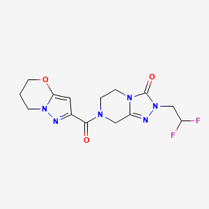 2-(2,2-difluoroethyl)-7-(6,7-dihydro-5H-pyrazolo[5,1-b][1,3]oxazine-2-carbonyl)-6,8-dihydro-5H-[1,2,4]triazolo[4,3-a]pyrazin-3-one