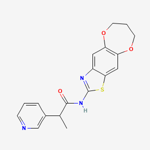 N-(7,8-dihydro-6H-[1,4]dioxepino[2,3-f][1,3]benzothiazol-2-yl)-2-pyridin-3-ylpropanamide