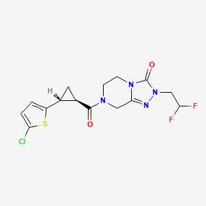 7-[(1R,2R)-2-(5-chlorothiophen-2-yl)cyclopropanecarbonyl]-2-(2,2-difluoroethyl)-6,8-dihydro-5H-[1,2,4]triazolo[4,3-a]pyrazin-3-one