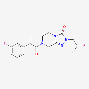 2-(2,2-difluoroethyl)-7-[2-(3-fluorophenyl)propanoyl]-6,8-dihydro-5H-[1,2,4]triazolo[4,3-a]pyrazin-3-one