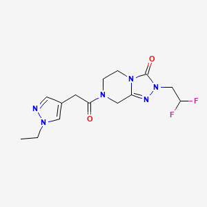 2-(2,2-difluoroethyl)-7-[2-(1-ethylpyrazol-4-yl)acetyl]-6,8-dihydro-5H-[1,2,4]triazolo[4,3-a]pyrazin-3-one